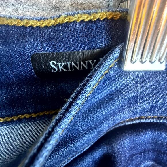 Judy Blue Jeans Womens 14W Blue Dark Wash Denim Cotton High Rise Skinny Fit - Picture 8 of 9